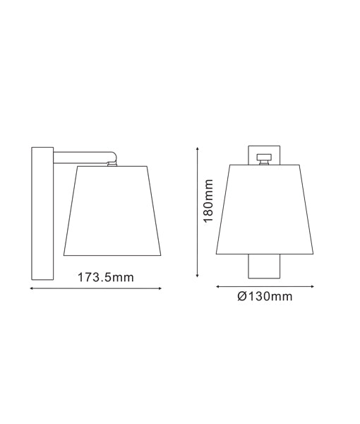 CLA Chester 1 Switch Clear PS Shade Interior Wall Light 3000K 5000K White 220-240V - CHESTER -CLA Lighting
