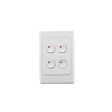 Clipsal 2000 Series C-Bus Plastic Plate Wall Switches 4 Button Clipsal Products White 15-36V - 5034NL-WE- Eco Smart Lighting