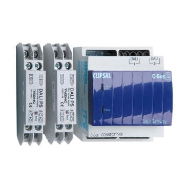 Clipsal C-Bus Control and Management System, Din Rail Mounted Dali Gateway, 2 Dali Networks Clipsal Products IP20 - 5502DAL2PS - Eco Smart Lighting