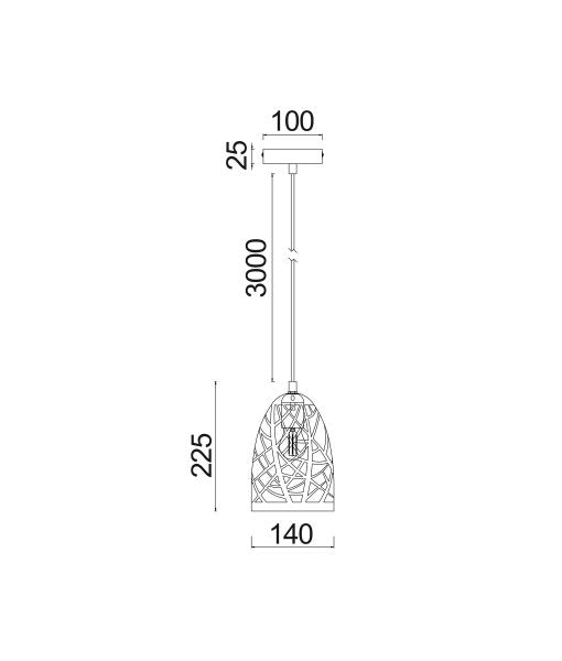 CLA ESCAMA: Iron Cage Ellipse Interior Pendant Black/ White 220-240V - ESCAMA1, ESCAMA2