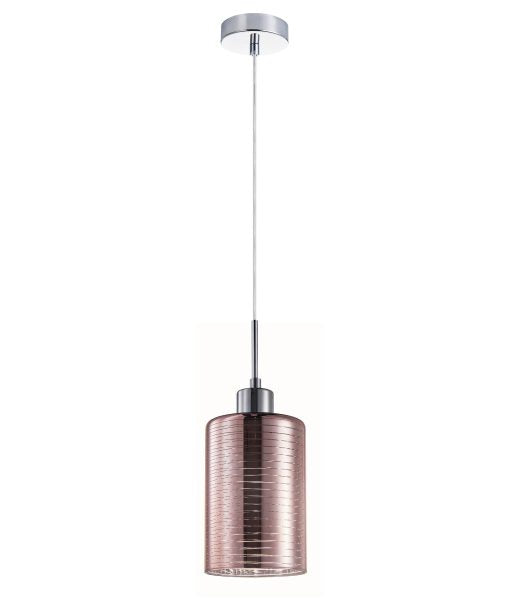 CLA ESPEJO2: Oblong Glass with Line Effect Interior Pendant Rose Gold 220-240V - ESPEJO2, ESPEJO2X3R, ESPEJO2X3S- CLA Lighting