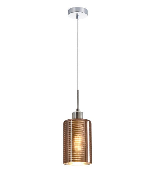 CLA ESPEJO2: Oblong Glass with Line Effect Interior Pendant Rose Gold 220-240V - ESPEJO2, ESPEJO2X3R, ESPEJO2X3S- CLA Lighting