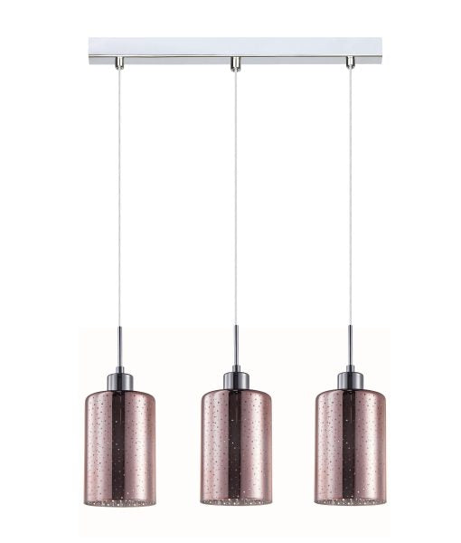 CLA ESPEJO4: Oblong Glass with Dotted Effect Interior Pendant Rose Gold 220-240V - ESPEJO4, ESPEJO4X3R, ESPEJO4X3S -CLA Lighting
