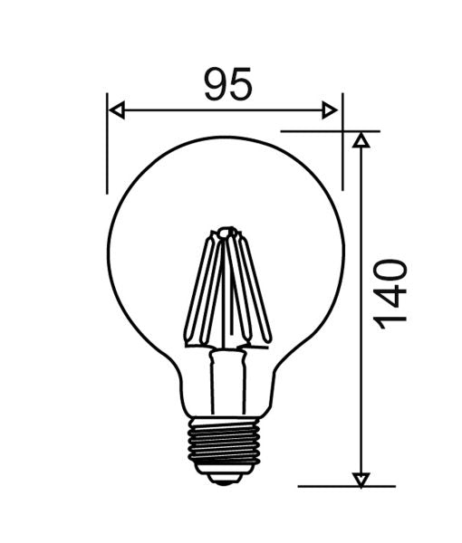 CLA G95 LED Filament Dimmable Lamps and Globes 2700K 6000K Frosted 6W 180-260V IP20 - G95 - CLA Lighting