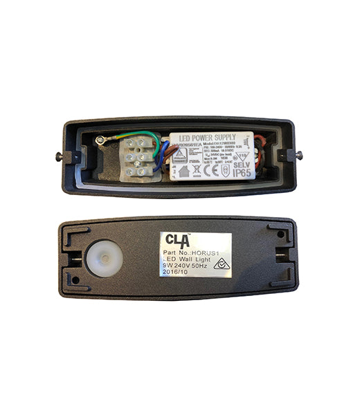 CLA HORUS: Bollard Lights & Surface Mounted Exterior Wall Lights 3000K Matt Black 9W 100-240V IP54 - HORUS