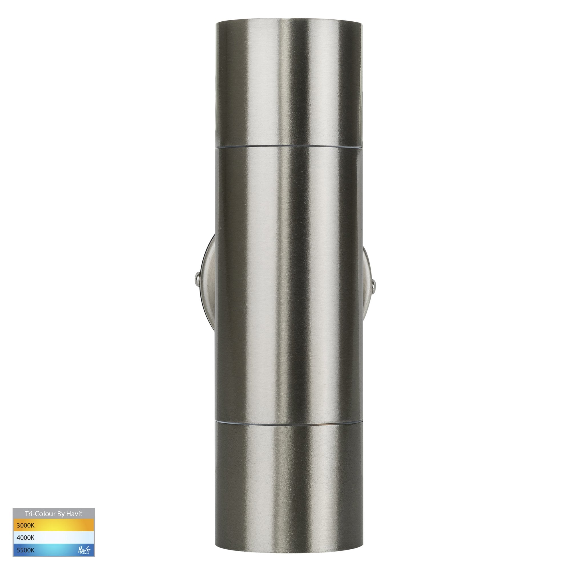 Havit Fortis Up & Down Pillar Exterior Wall Lights Tri - Stainless Steel 2x5W 240V IP54 - HV1072T - Havit Lighting