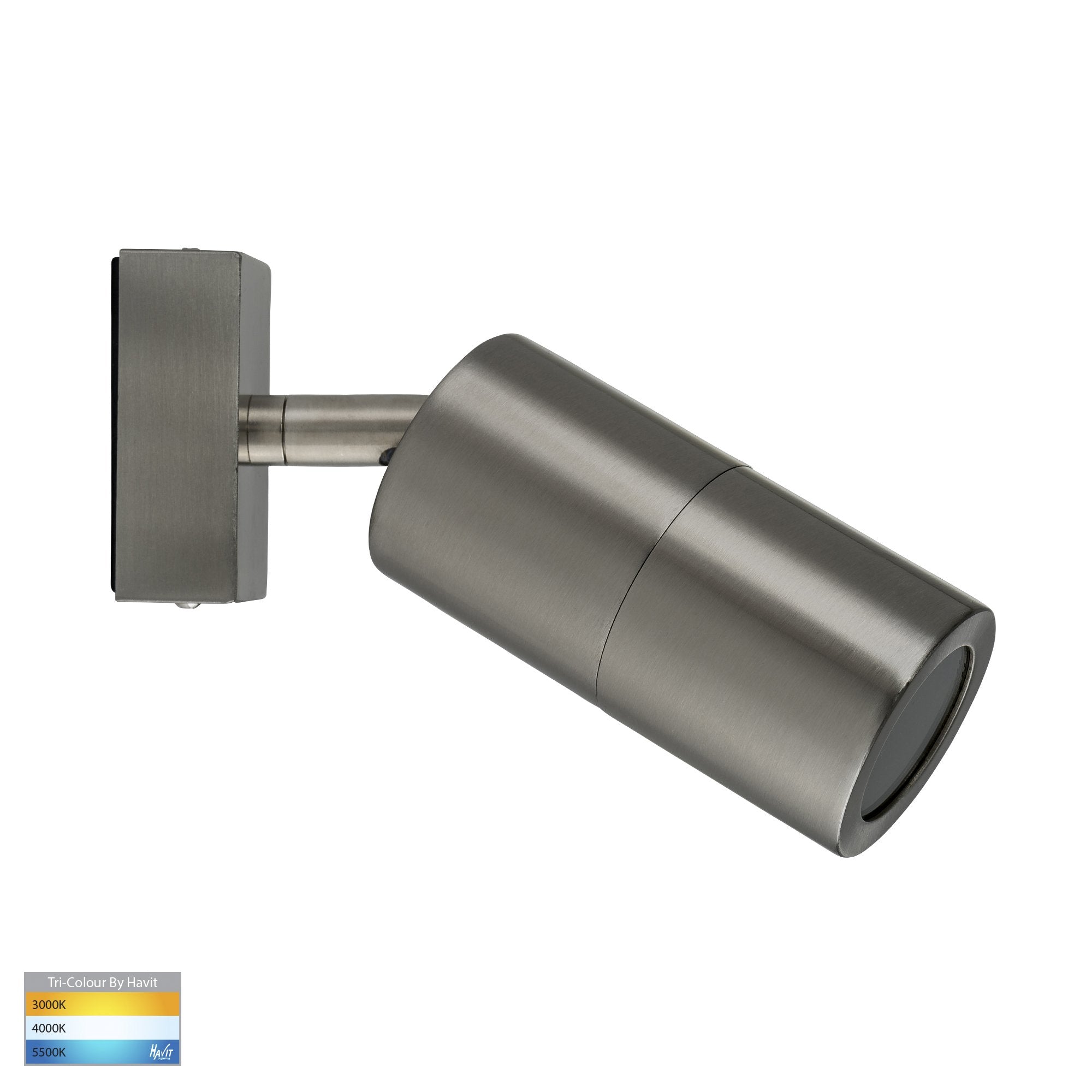 Havit Piaz Single Adjustable Pillar Exterior Wall Lights Tri - Stainless Steel 5W 240V IP54 - HV1271T - Havit Lighting