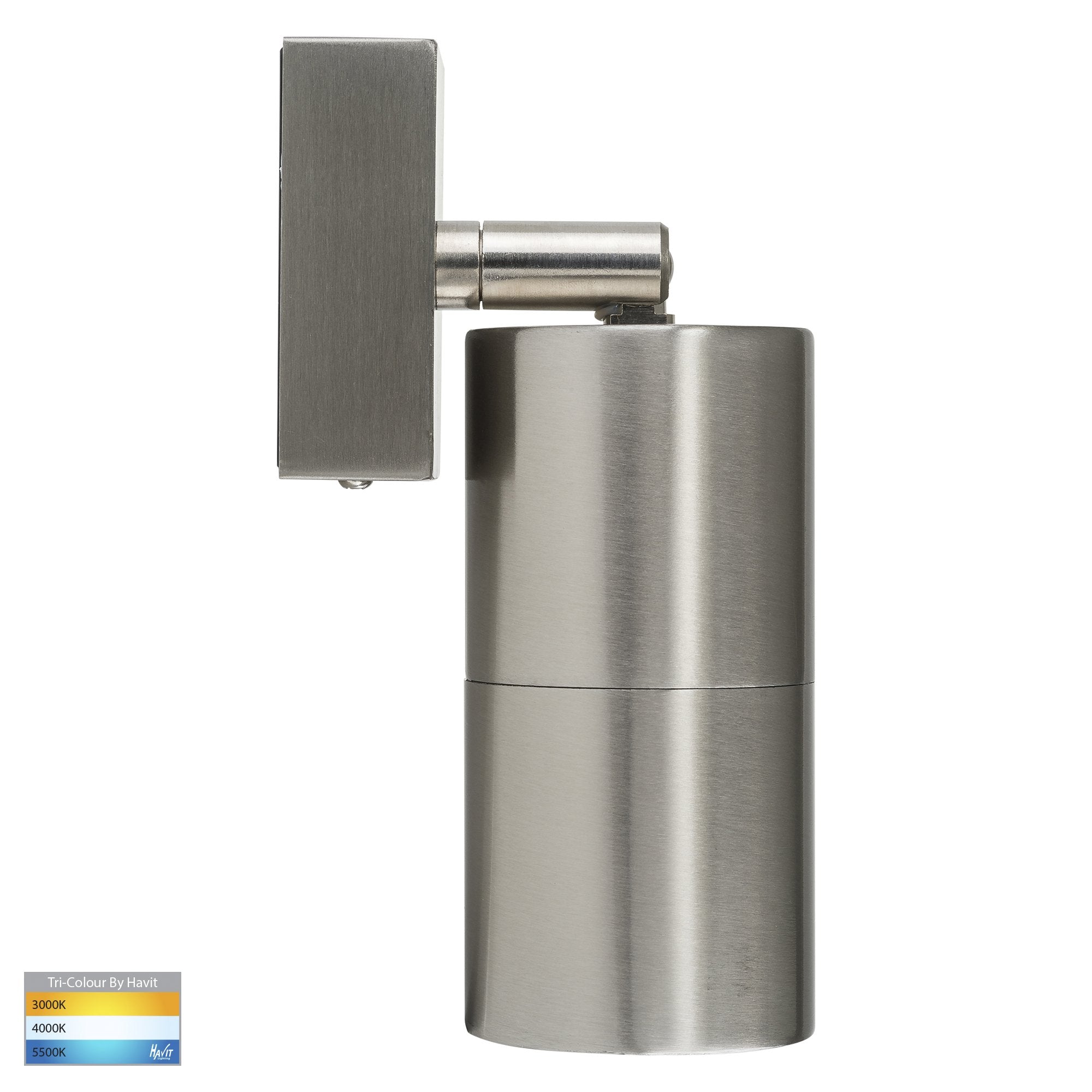 Havit Piaz Single Adjustable Pillar Exterior Wall Lights Tri - Stainless Steel 5W 240V IP54 - HV1271T - Havit Lighting