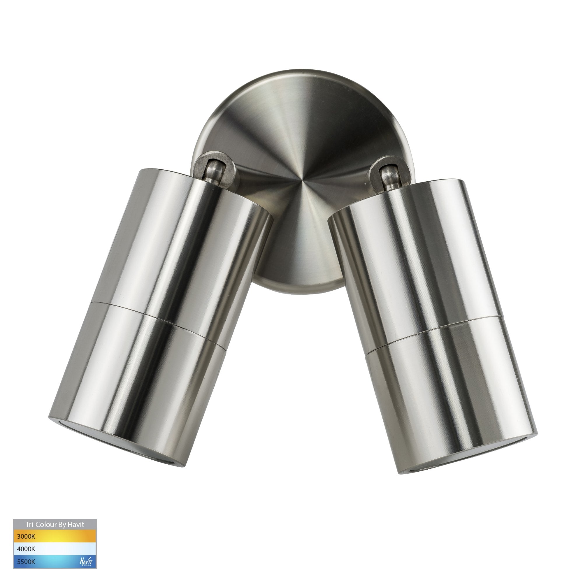 Havit Tivah Double Adjustable Pillar Exterior Wall Lights Tri - 316 Stainless Steel 2x3/5/7W / 2x5W 12V/240V IP65 - HV1305T-HV1307T