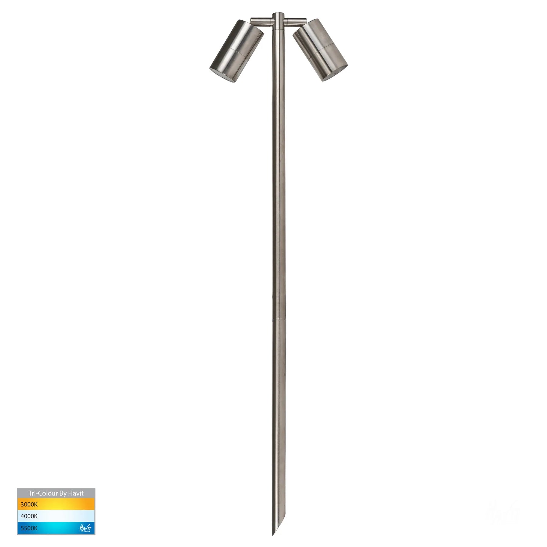 Havit Tivah Double Adjustable Garden Spike Light Tri - 316 Stainless Steel 2x5W 12V IP65 - HV1405T-SS316 - Havit Lighting