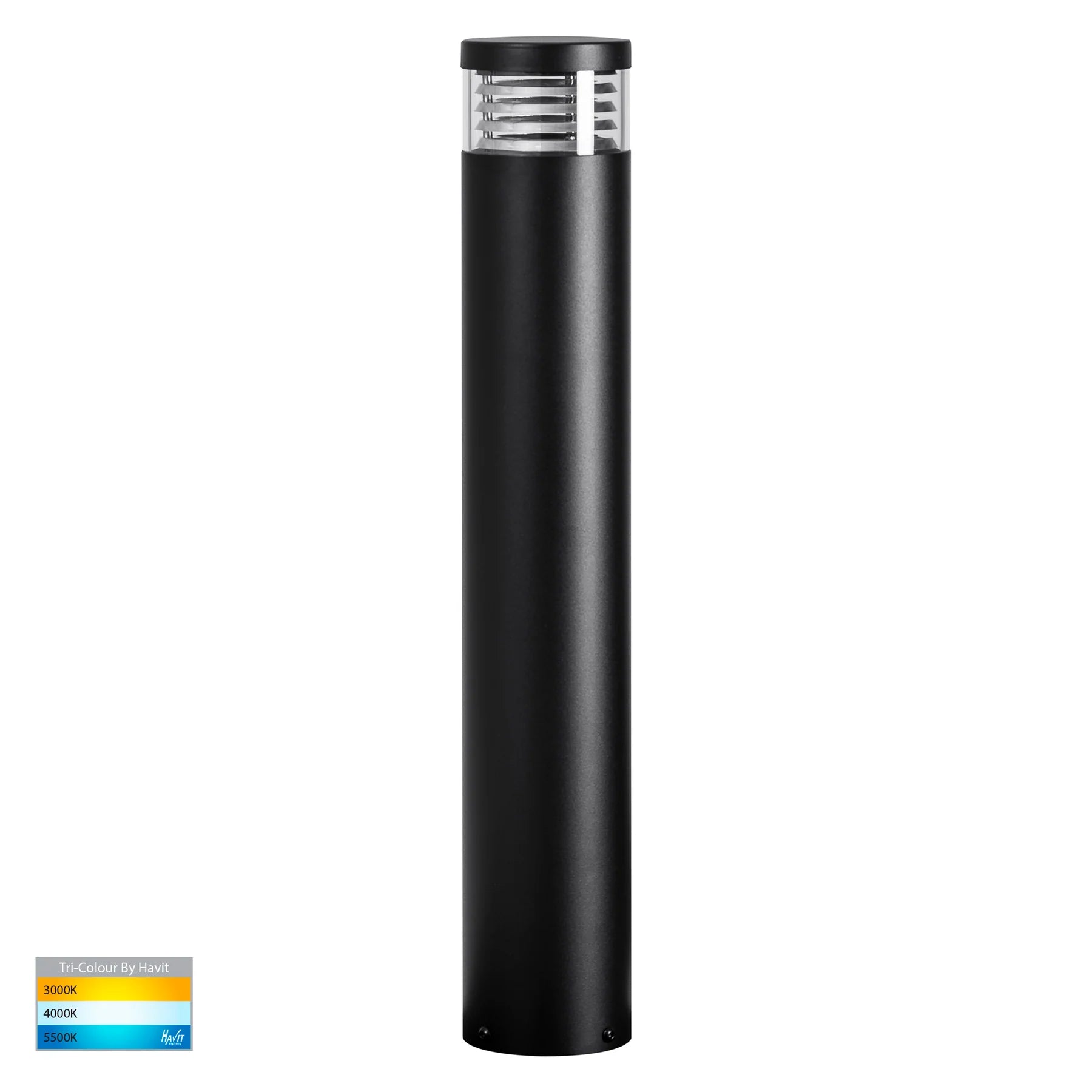 Havit Maxi 600 Louvred LED Bollards Tri- Black 5/9W 12/240V IP54 - HV1616T-BLK-240V, HV1616T-BLK-12V