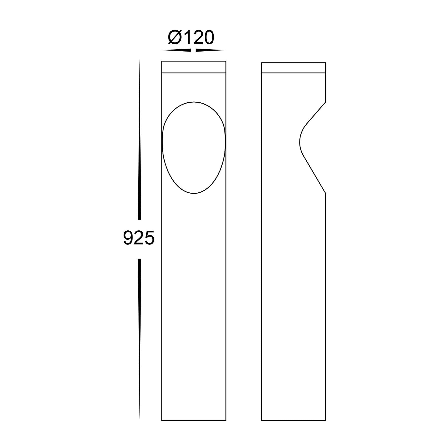 Havit Fedor Round 925mm LED Bollards Tri- Black 12W 24/240V IP65 - HV1631T-BLK-240V-RND, HV1631T-BLK-24V-RND