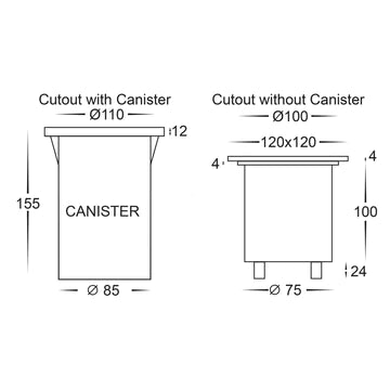 Havit Metro Square Inground Light Garden Step and Up Lights RGB + 3000K 316 Stainless Steel 5W 12V IP65 - HV1701RGBW