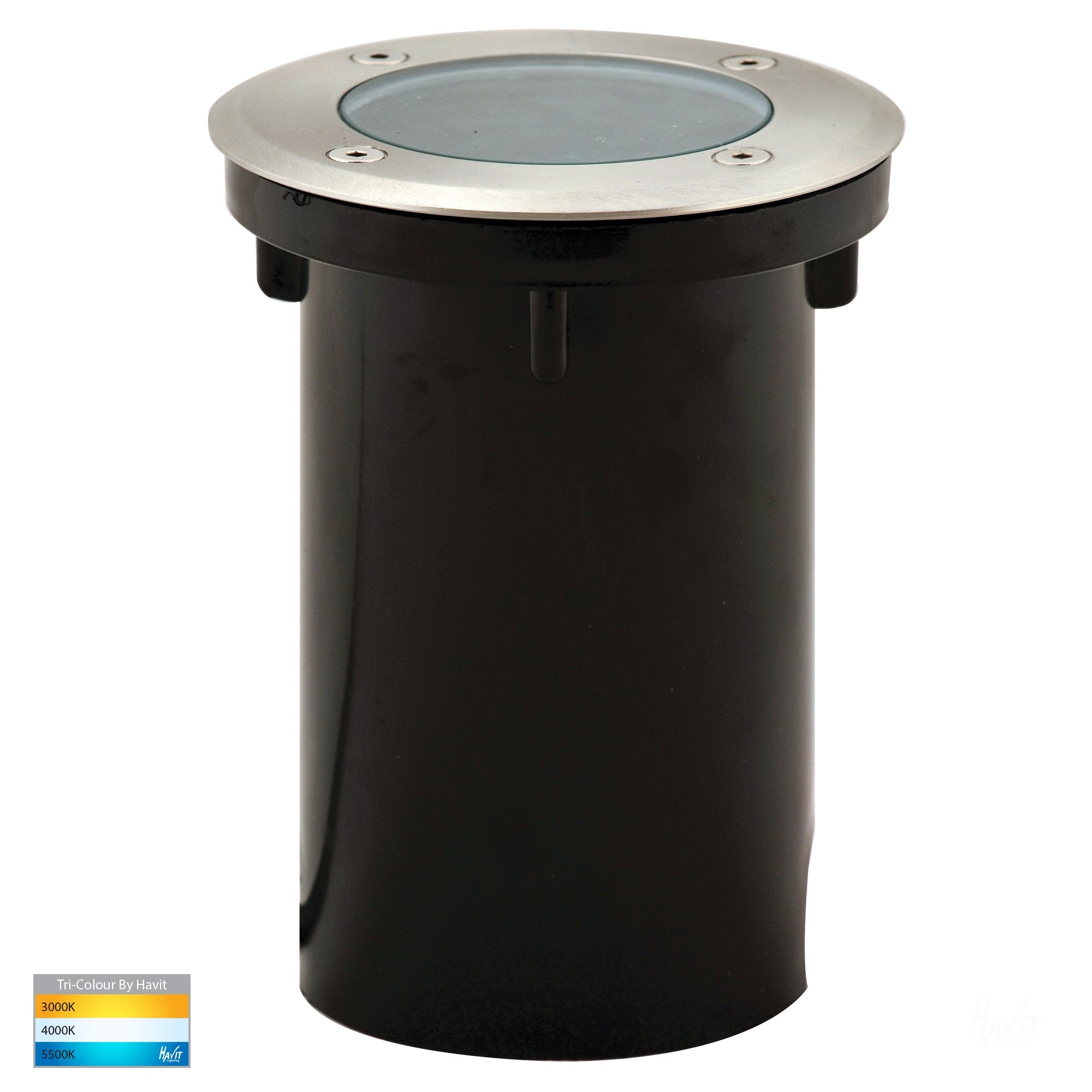 Havit Metro Round Inground Light Garden Step and Up Lights Tri- 316 Stainless Steel 5W 12/240V IP65 - HV1801T - HV1806T