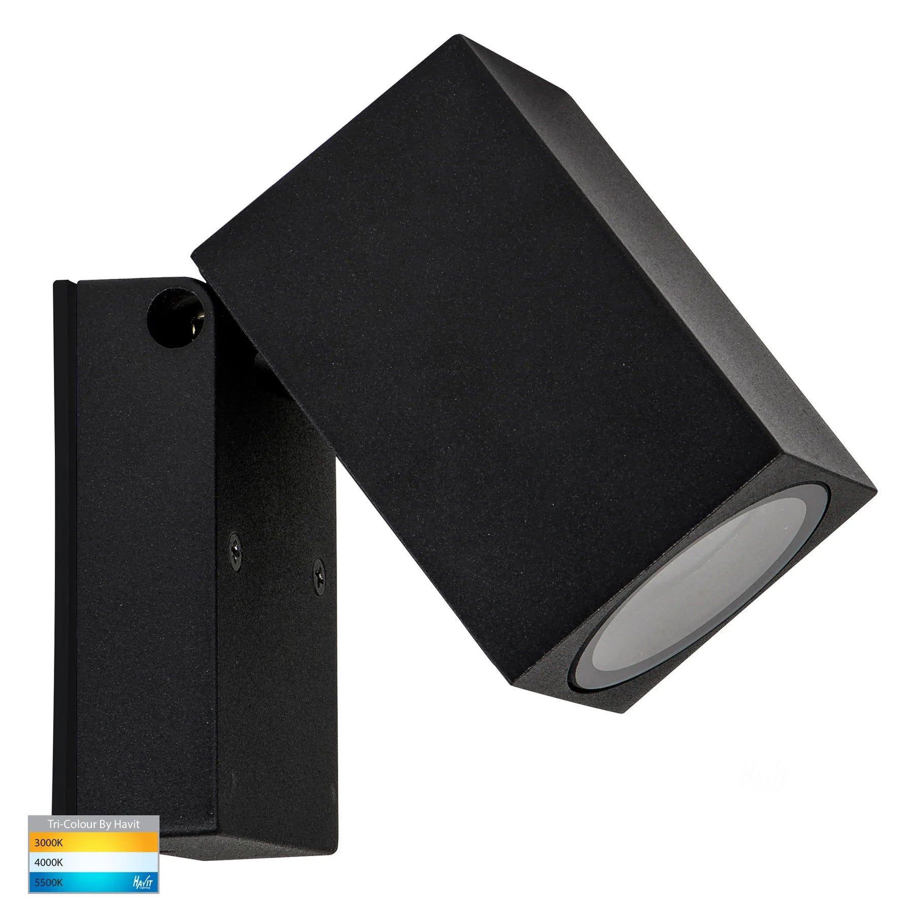 Havit Accord Single Adjustable Spot Exterior Wall Lights Tri - Black 5W 240V IP54 - HV3630T-BLK - Havit Lighting