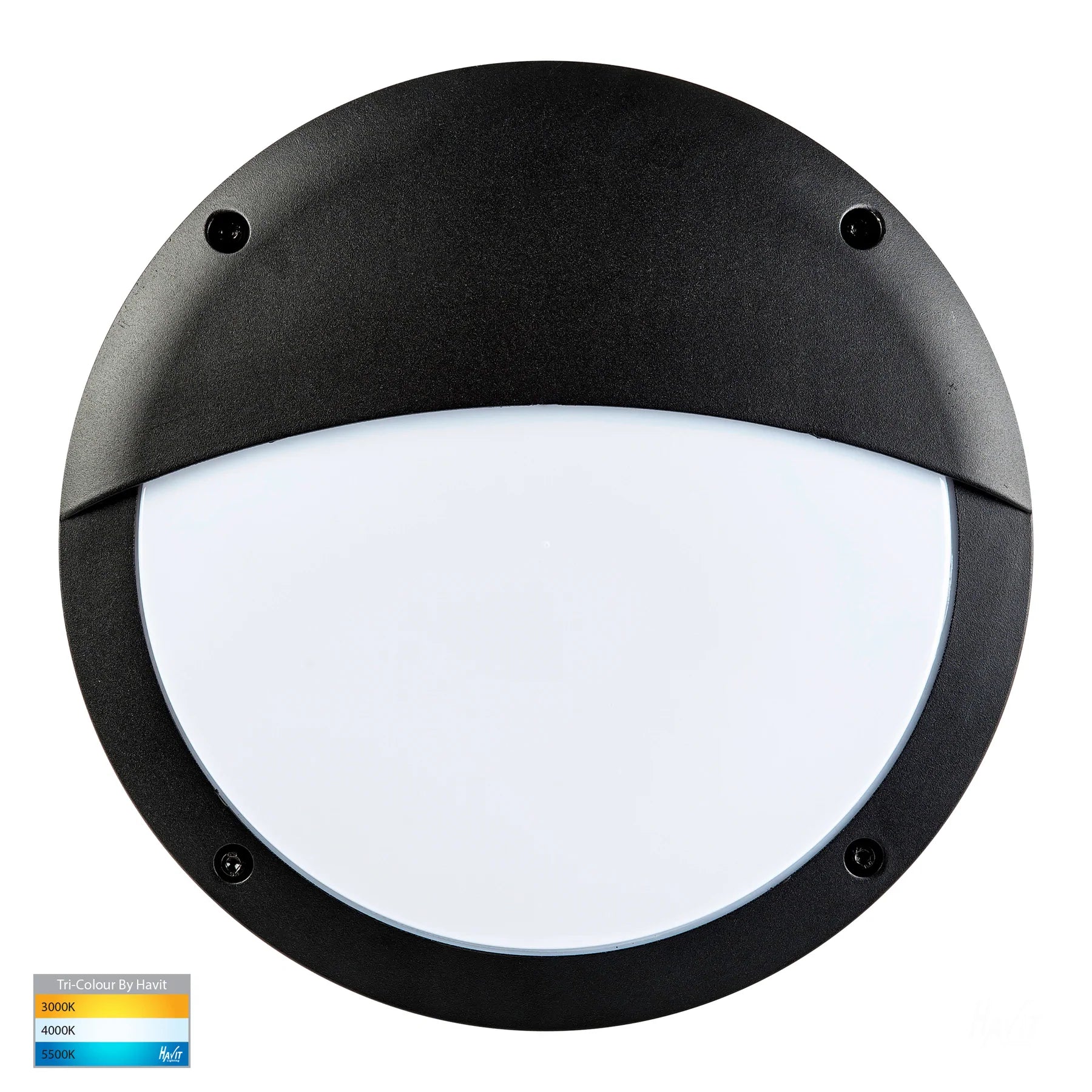Havit Stor Bunker Light with Eyelid LED Bulkheads Tri - Black 30W 240V IP54 - HV3671T-BLK - Havit Lighting