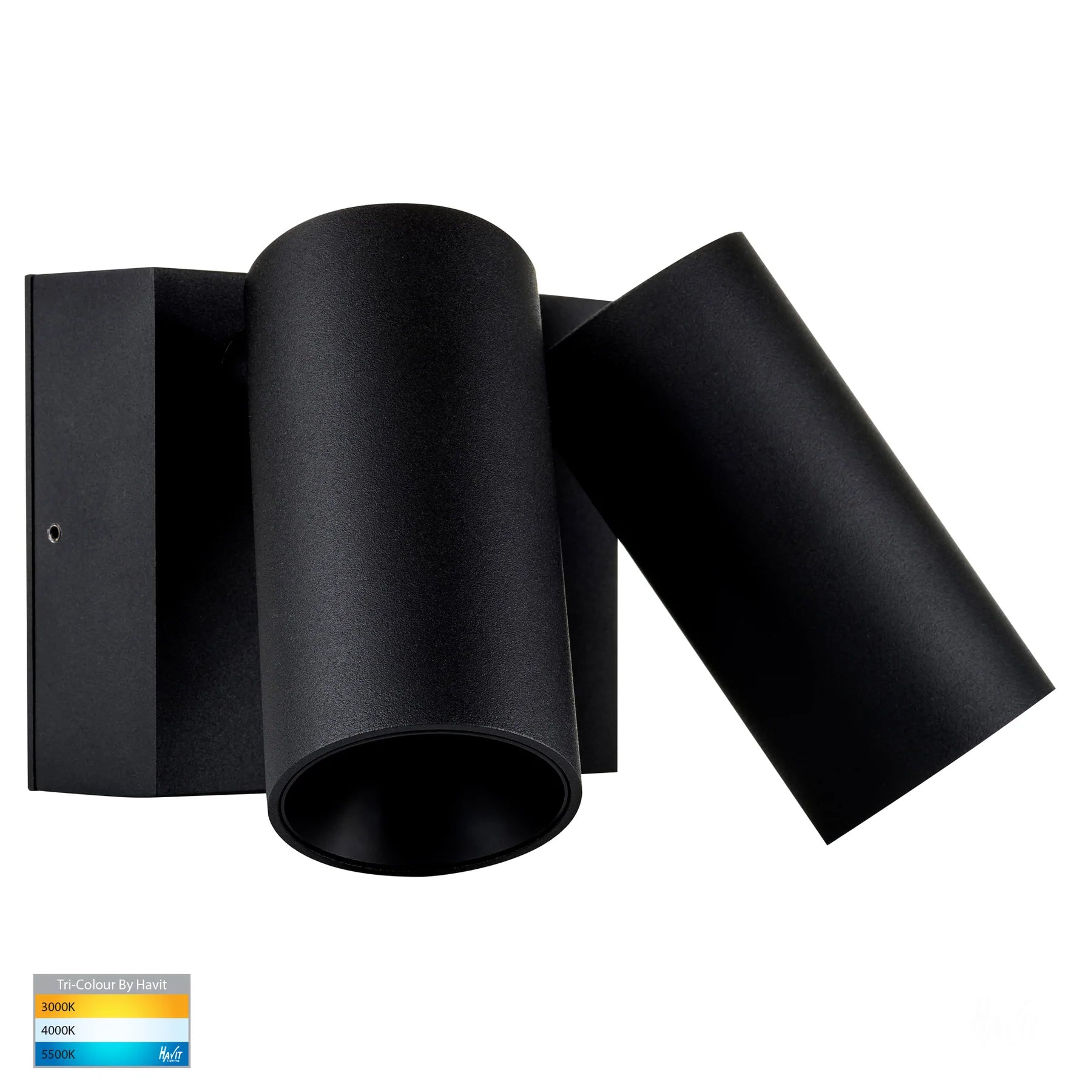 Havit Revo Double Adjustable Exterior Wall Lights Tri - Black 2x9W 240V IP65 - HV3683T-BLK - Havit Lighting