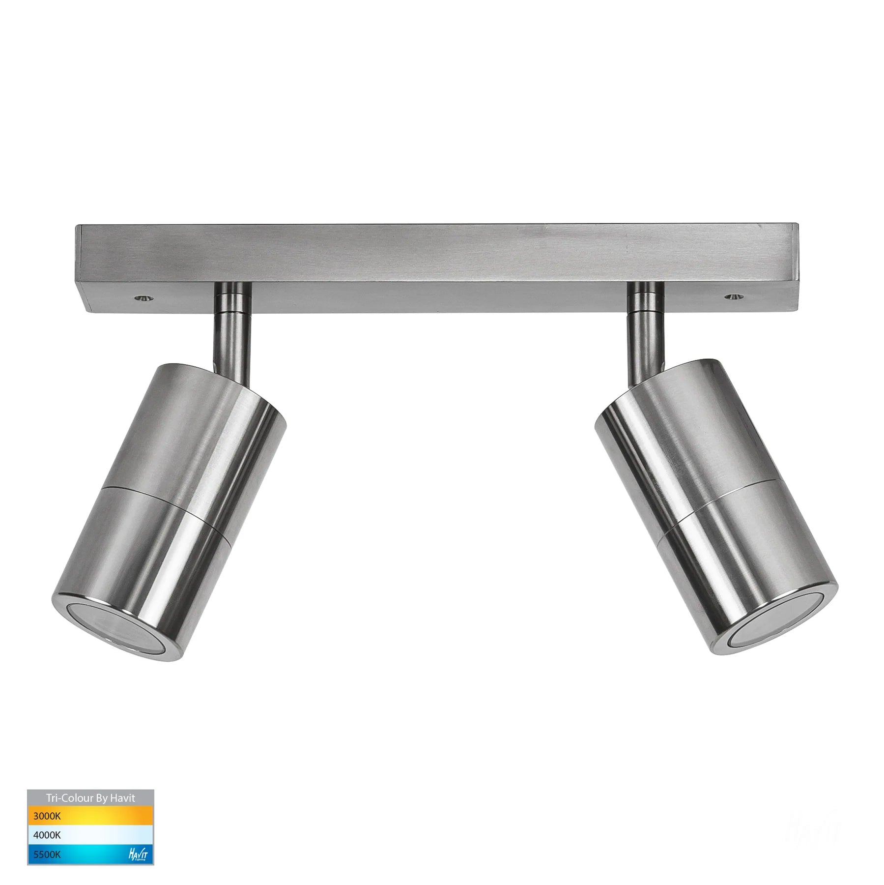 Havit Tivah LED Bar Lights Tri- Titanium Aluminium 2x5W 240V IP54 - HV4001T-2-TTM