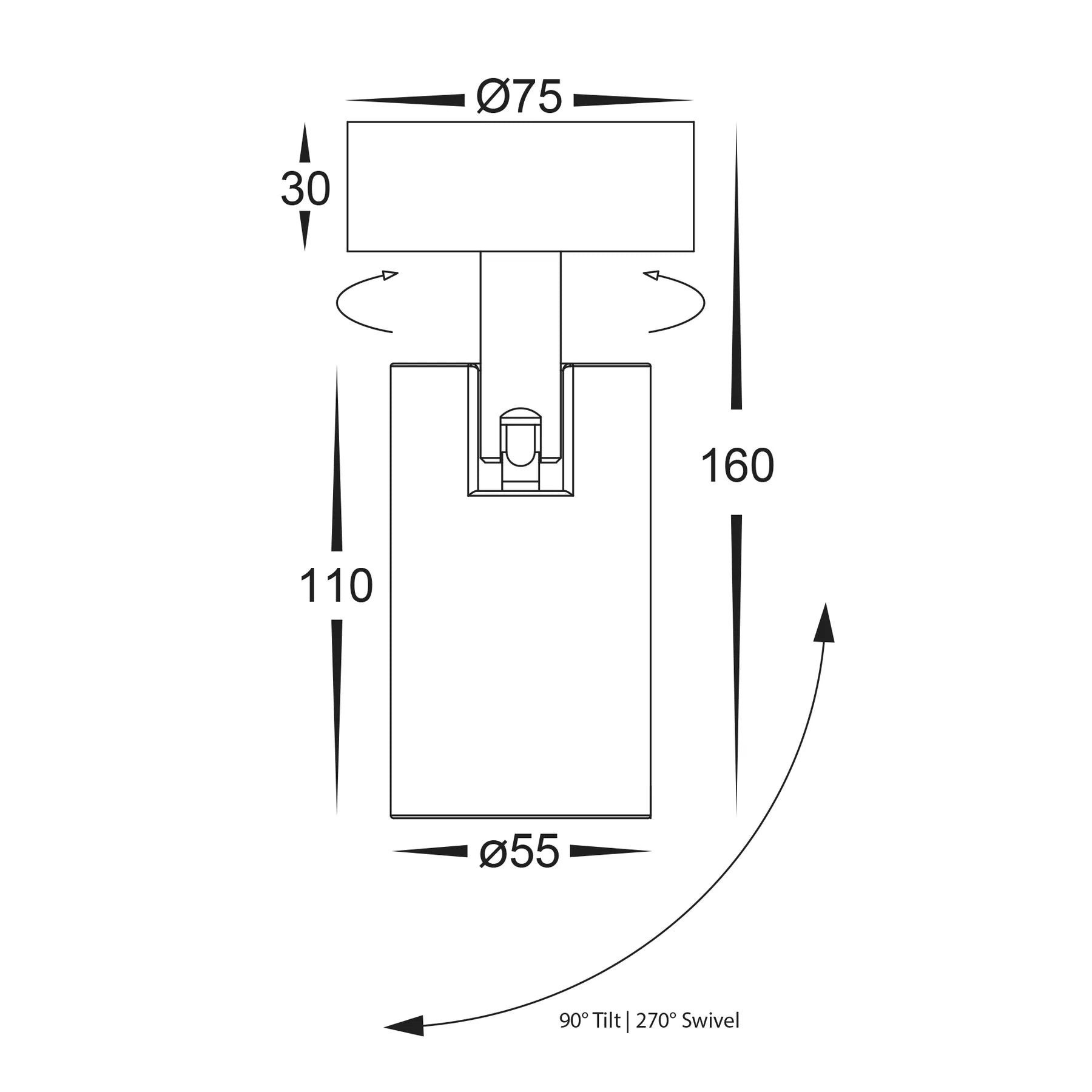 Havit Revo Surface Mounted Downlight Tri - White 8W 240V IP20 - HV4002T-1-WHT