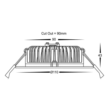Havit Ora Fixed LED Downlight Tri - Black 12W 240V IP54 - HV5530T-BLK - Havit Lighting