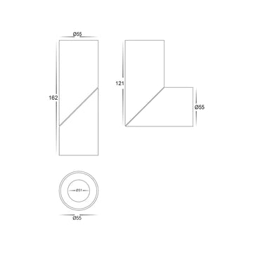 Havit Nella LED Surface Mounted Rotatable Downlight Tri - Black 7W 12V/240V IP54 - HV5822T-BLK, HV5822T-BLK-12V - Havit Lighting