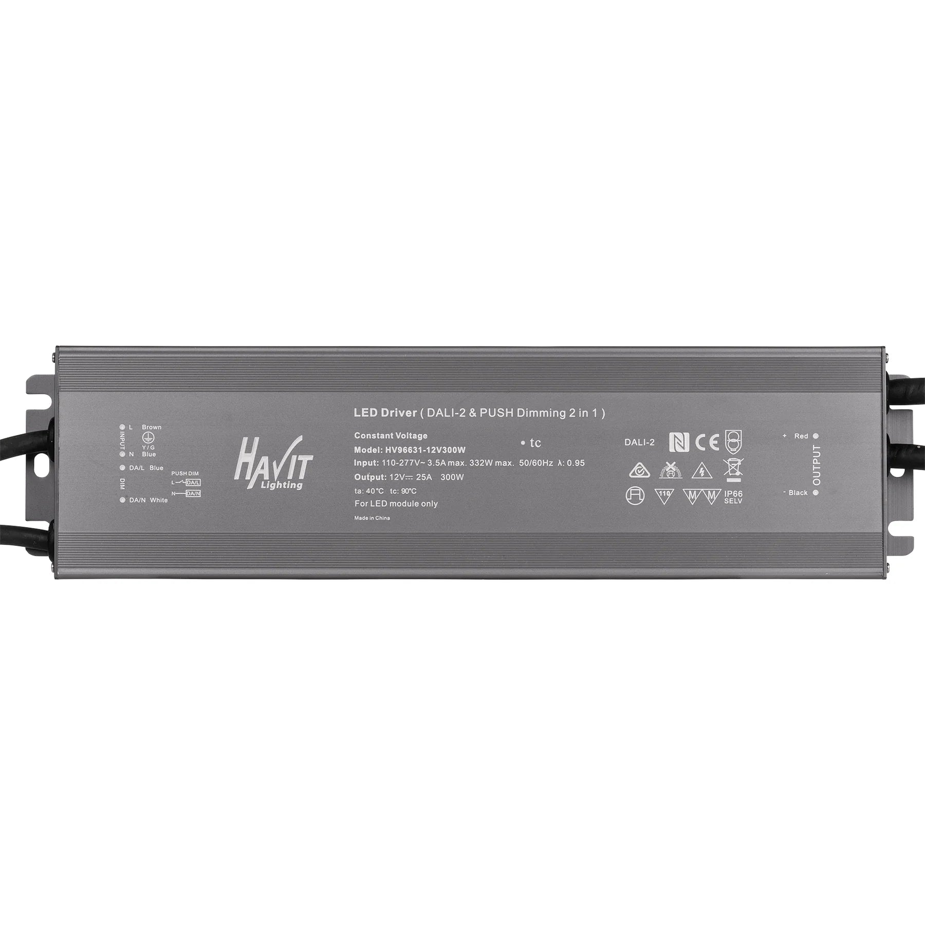 Havit Dali + Push Dim Dimmable Drivers Grey 300W 12/24V IP66 - HV96631-300W