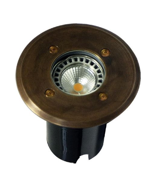 CLA Exterior Recessed Large faceplate Inground Garden Step and Up Lights Polished Copper/ Aged Brass/ Stainless Steel 12V IP67 - IGM