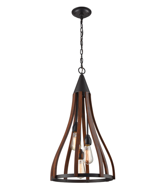 CLA KHALEESI: Medieval Style Rustic Oak Dark Red Wood Interior Pendant Small / Medium / Large 220-240V -KHALEESI1, KHALEESI2, KHALEESI3- CLA Lighting