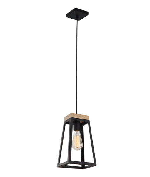 CLA LANTERNA Wood Trapezium Interior Pendant Matt Black / Matt White 220-240V - LANTERNA1, LANTERNA2 - CLA Lighting
