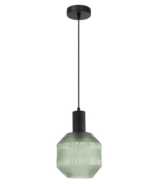 CLA MARACA: Glass Jar With Quadrilateral Segment Interior Pendant Smoke / Green / Amber / Copper / Chrome 220-240V - MARACA1, MARACA2, MARACA3, MARACA4, MARACA5 - CLA Lighting