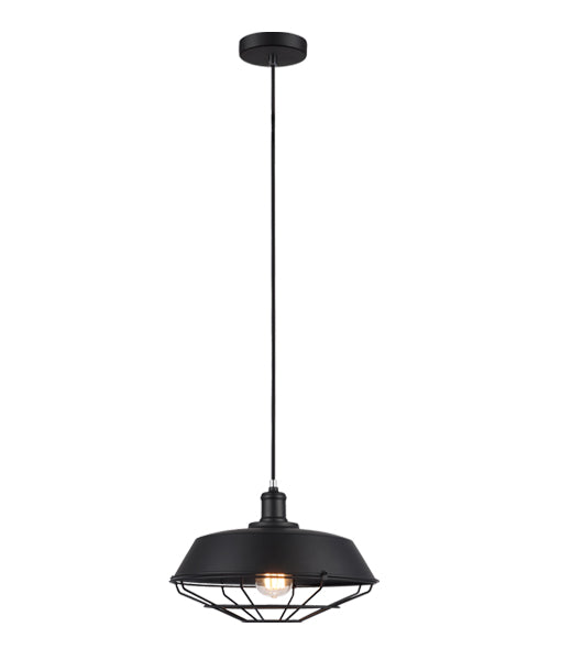 CLA MATRIX: Iron Dome & Cage Interior Pendant Black / White 220-240V - MATRIX-B, MATRIX-W - CLA Lighting