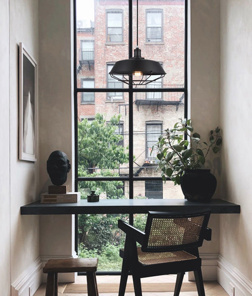 CLA MATRIX: Iron Dome & Cage Interior Pendant Black / White 220-240V - MATRIX-B, MATRIX-W - CLA Lighting