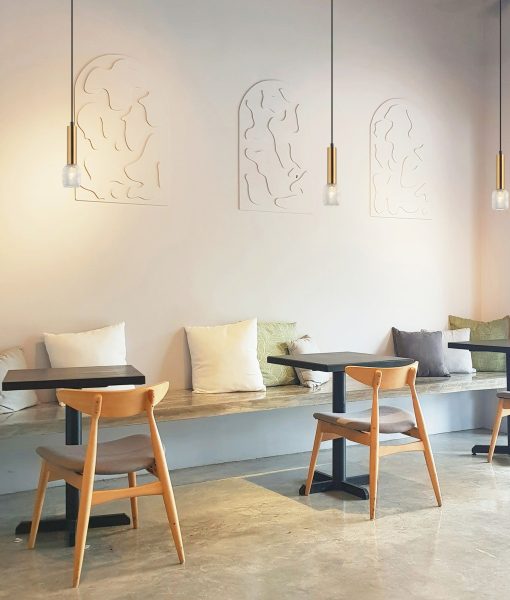 CLA Mikro Cylinder / Mesh Interior Pendant Matt Black/ Antique Brass 220-240V - MIKRO1, MIKRO2