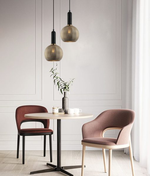 CLA PELOTA: Wine Segmented Glass Interior Pendant Smoke/ Green/ Amber/ Copper/ Chrome/ Clear 220-240V - PELOTA1, PELOTA2, PELOTA3, PELOTA4, PELOTA5, PELOTA6