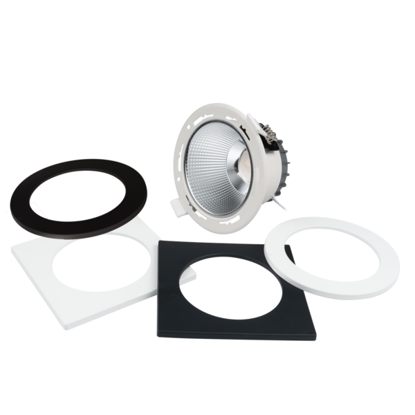 SAL RENMARK S9083R LED Downlights Tri - Black / White 24/35W 240V IP64 - S9083R35TC/DP, S9083SQ/WH/P, S9083RD/BK/P, S9083SQ/BK/P