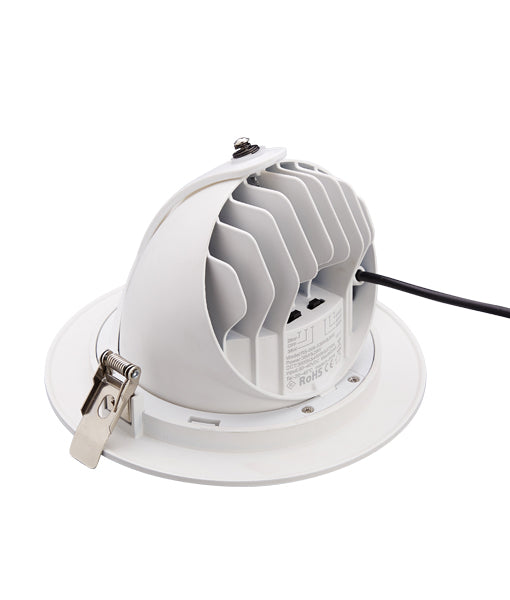 CLA ShopTRI01: Gimbal Round Recessed Shop Lighter LED Downlight Tri - White 28W / 38W 220-240V IP20 - SHOPTRI01 - CLA Lighting