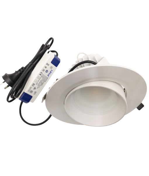 CLA ShopTRI01: Gimbal Round Recessed Shop Lighter LED Downlight Tri - White 28W / 38W 220-240V IP20 - SHOPTRI01 - CLA Lighting