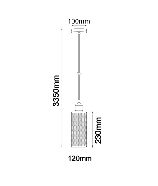 CLA VENETO: Industrial Aged Decorative Single Interior Pendant Black Mesh 220-240V - VENETO1BK, VENETO1X3BK - CLA Lighting