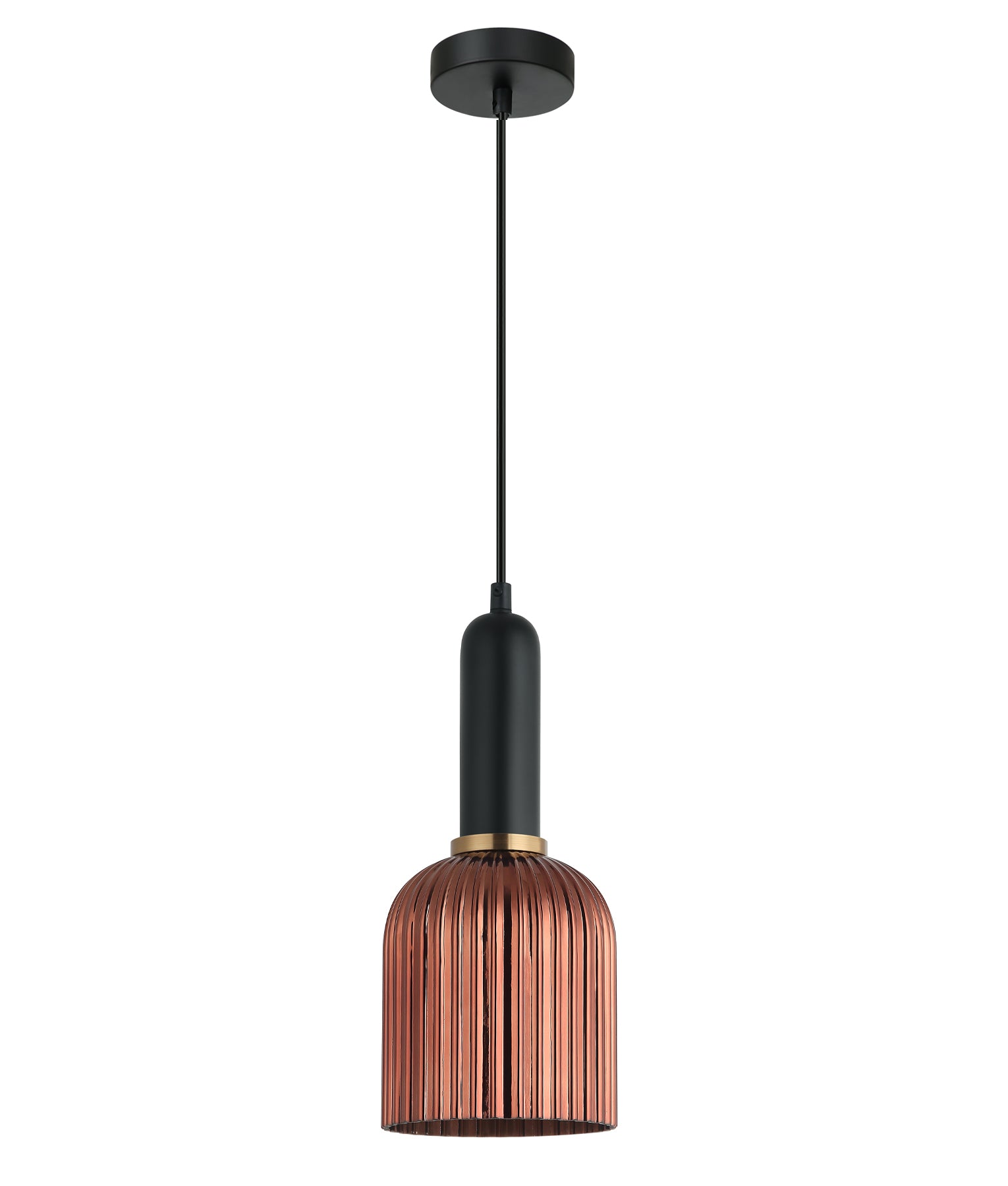 CLA VINTAJ: Ellipse Ribbed Glass Interior Pendant Copper/ Chrome/ Clear/ Smoke/ Green/ Amber 220-240V - VINTAJ7, VINTAJ8, VINTAJ9, VINTAJ10, VINTAJ11, VINTAJ12
