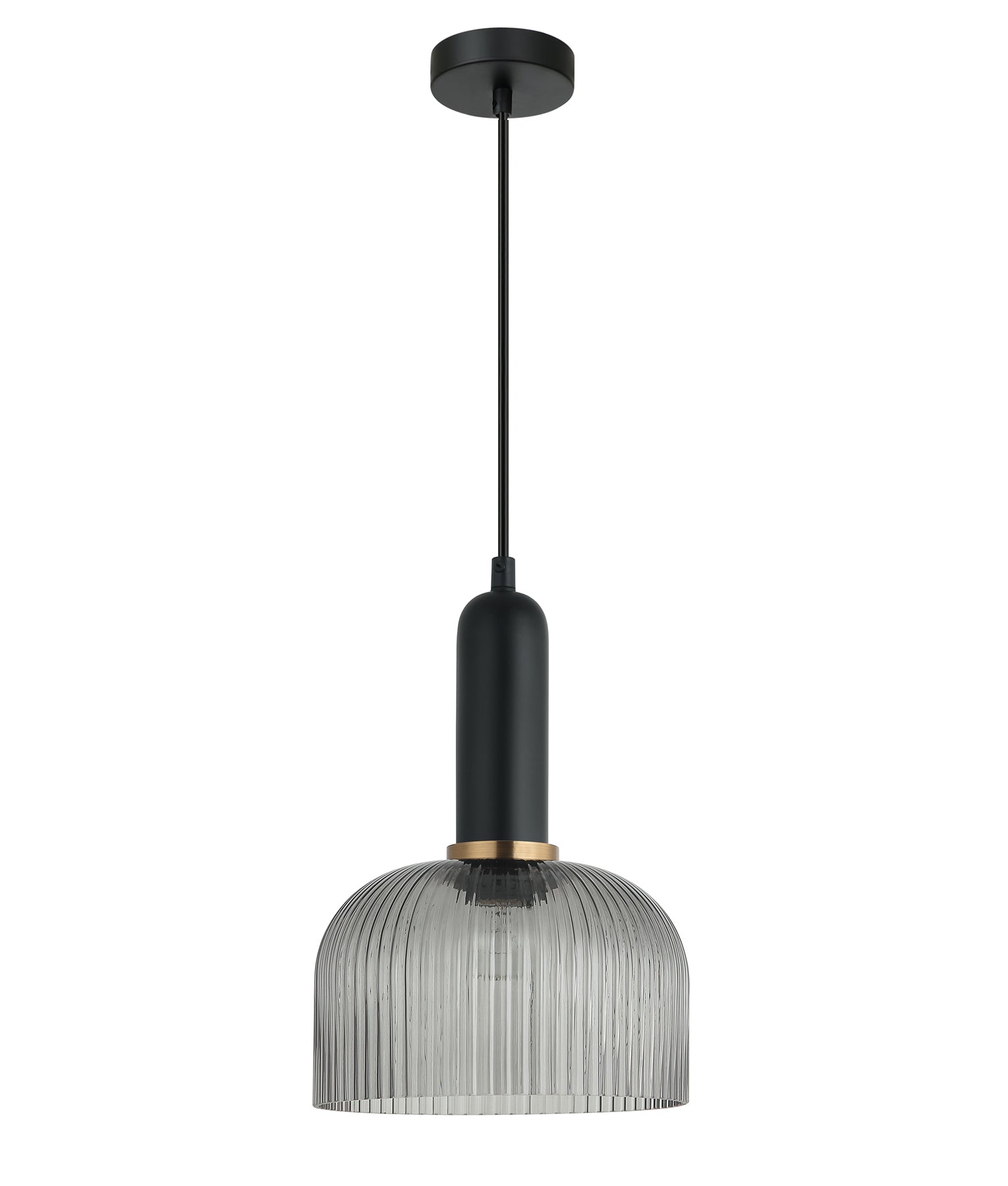 CLA VINTAJ: Dome Ribbed Glass Interior Pendant Smoke/ Green/ Amber/ Copper/ Chrome/ Clear 220-240V - VINTAJ13, VINTAJ14, VINTAJ15, VINTAJ16, VINTAJ17, VINTAJ18