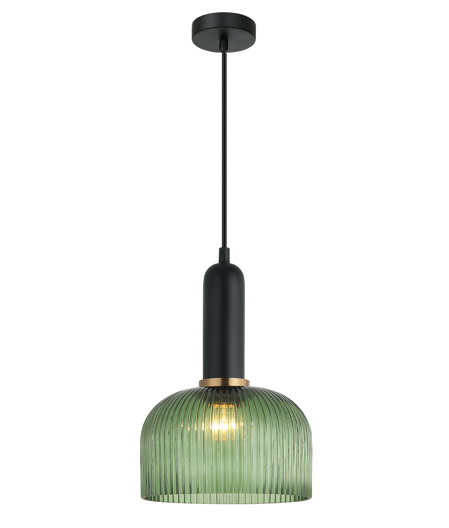 CLA VINTAJ: Dome Ribbed Glass Interior Pendant Smoke/ Green/ Amber/ Copper/ Chrome/ Clear 220-240V - VINTAJ13, VINTAJ14, VINTAJ15, VINTAJ16, VINTAJ17, VINTAJ18