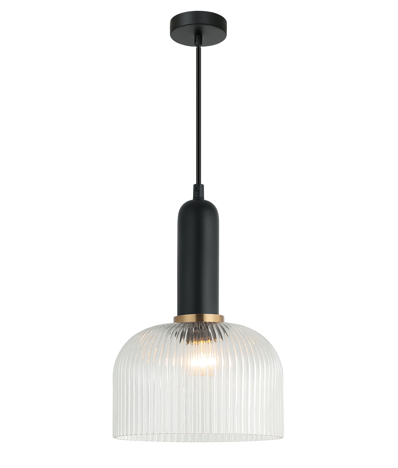 CLA VINTAJ: Dome Ribbed Glass Interior Pendant Smoke/ Green/ Amber/ Copper/ Chrome/ Clear 220-240V - VINTAJ13, VINTAJ14, VINTAJ15, VINTAJ16, VINTAJ17, VINTAJ18