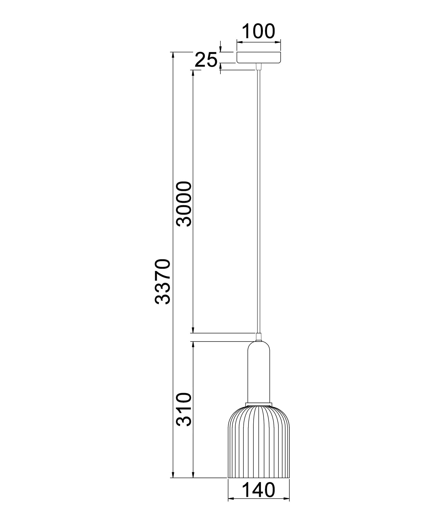 CLA VINTAJ: Ellipse Ribbed Glass Interior Pendant Copper/ Chrome/ Clear/ Smoke/ Green/ Amber 220-240V - VINTAJ7, VINTAJ8, VINTAJ9, VINTAJ10, VINTAJ11, VINTAJ12
