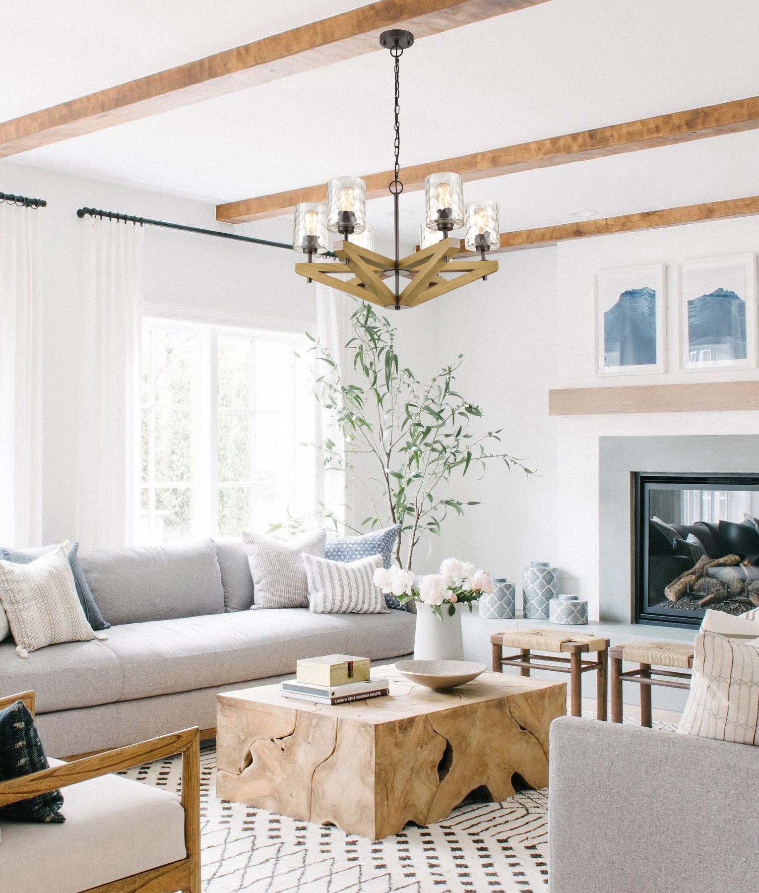 CLA VOTIF: Candelabra Wood Interior Pendant Oil Rubbed Bronze 220-240V - VOTIF1 -CLA Lighting