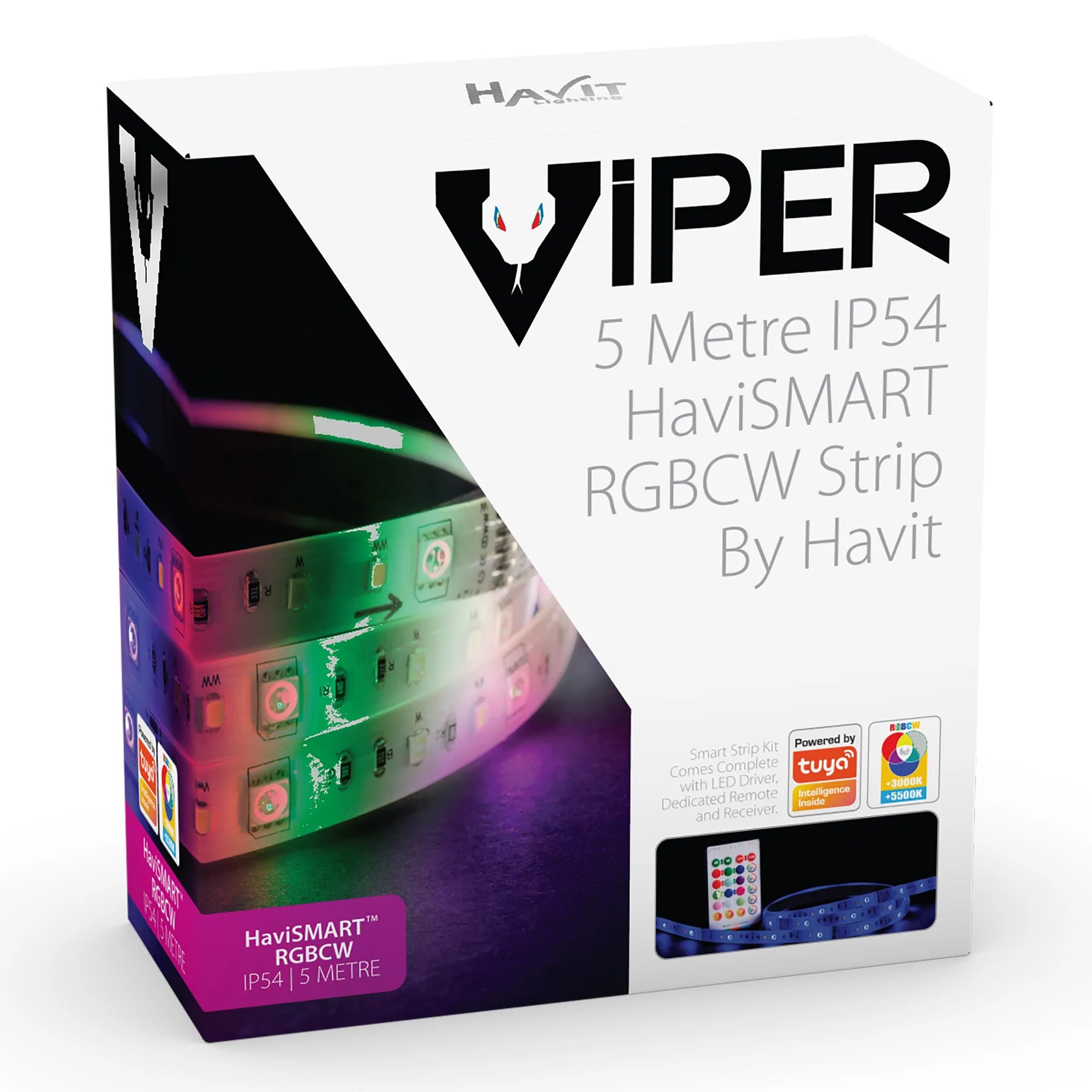 Havit VIPER RGBCW 5m LED Strip Kit 7.2W 12V IP54 - VPR9752IP54-72-5M - Havit Lighting