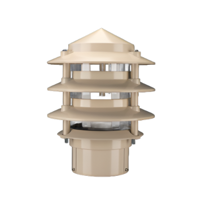 Domus BL-100 Three Tier Bollard Head Garden Light LED Bollard Beige / Black / Silver / Green / White / Spare Glass 240V IP44 - BL-100 - Domus Lighting