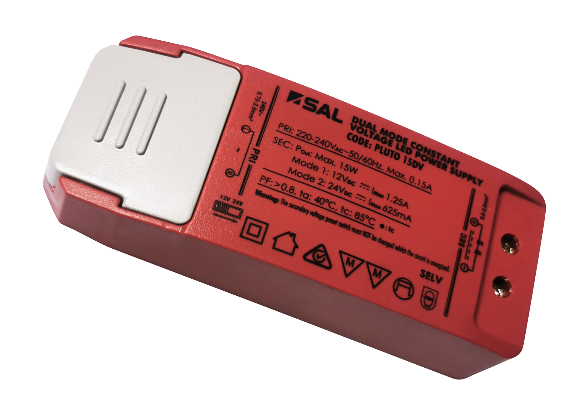 SAL Pluto 15DV Drivers 15W 24V IP20 - PLUTO 15DV