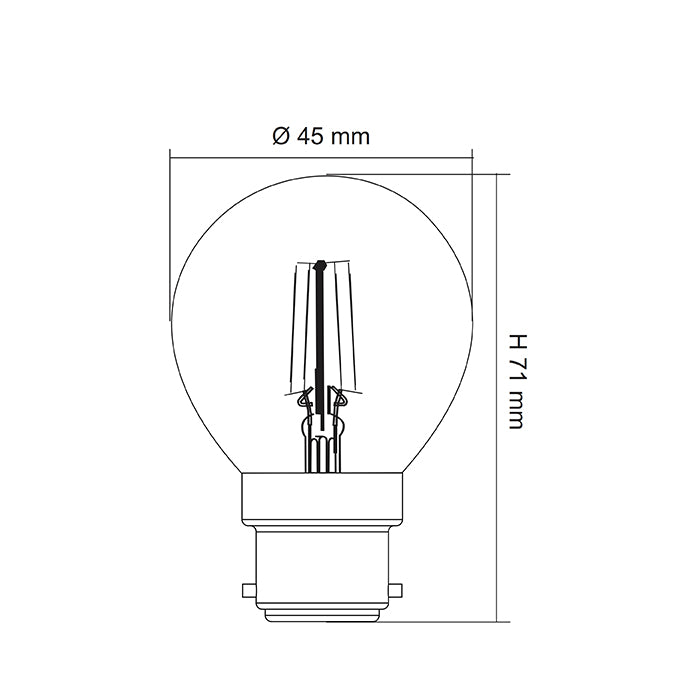 SAL Fancy Round LFR Lamps and Globes 2700K 5000K 4W 240V IP20 - LFR50 - SAL Lighting