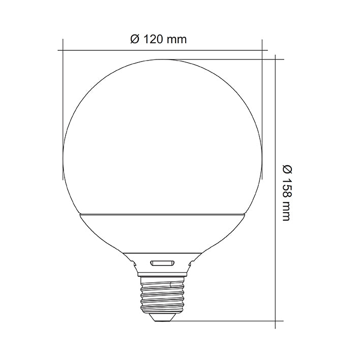 SAL Spherical Dimmable LG125 Lamps and Globes 3000K 6000K Opal 12W 240V IP20 - LG125/830B22, LG125/860B22, LG125/830E27, LG125/860E27
