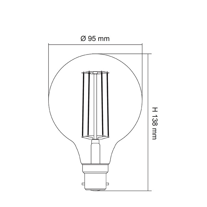 SAL Spherical LG95 Lamps and Globes 2700K 5000K Clear 6W 240V IP20 - LG95 - SAL Lighting